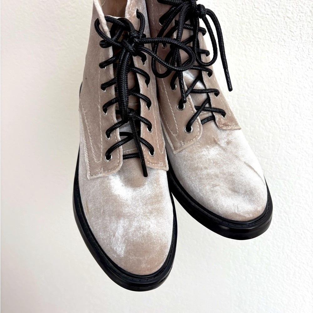 Dolce Vita Silver Velvet Bardot Booties - Picture 4 of 7